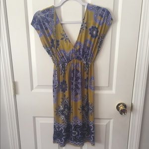 Funky People Purple Green Boho Tunic  Dress